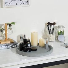 MyGift 16-Inch Concrete Grey Round Vanity Tray