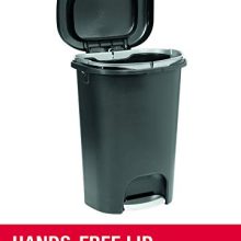 13-Gallon Step-On Lid Trash Can – Hands-Free Operation for Kitchen, Bathroom, and Office
