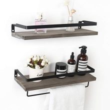 AUTREE Rustic Floating Wall Shelves, Rustic Wood Wall Shelves Storage Set