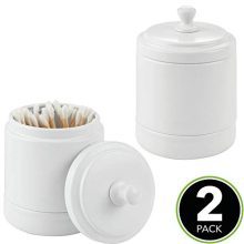 mDesign Metal Bathroom Vanity Storage Organizer Canister Jar