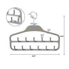 Belt Hanger Organizer 2 Pack - Grey Non-Slip Closet Accessory Hooks for Belts, Ties, Jewellery, Scarves, and Tank Tops - Streamline Your Closet Space