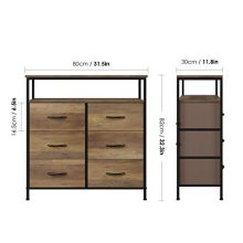 HOMECHO Fabric Dresser Chest with 6 Drawers