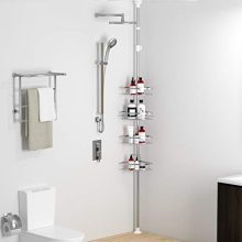 Bathroom Shelf Tension Shower Pole Corner Caddy