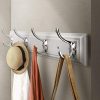 White Wall Mounted Coat Rack, Wooden Modern