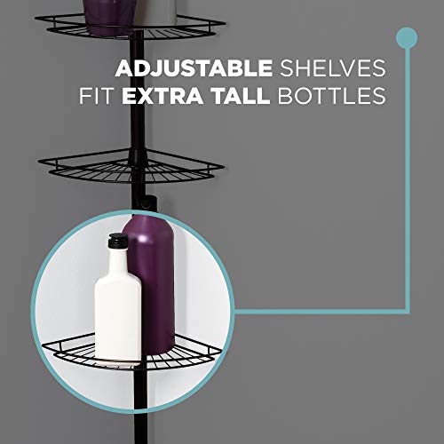 Maximize Your Shower Space – Premium Shower Tension Pole Caddy (Oil Rubbed Bronze)