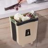 Door Hanging Garbage Can, Over The Cabinet Folding Trash