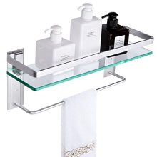 Wall Mounted Tempered Glass Bathroom Shelf