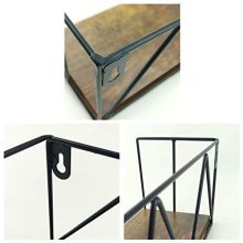 Floating Wall Shelves Set of 3, Black Metal Wire Hanging Rustic Storage