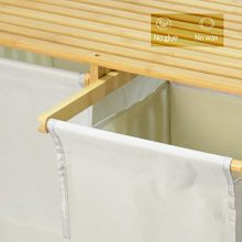 Laundry Hamper and Shelf 2 Sections Laundry Basket