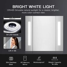 25 Inch LED Mirror Medicine Cabinet, LED Lighted Bathroom Wall Cabinet