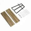 2-Tier Floating Wall Shelves in Carbonized Black Rustic Wood