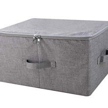 Folding Storage Box with Zip Lid and Handles
