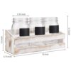 Whitewashed Wood Utensil Holder Organizer Tray