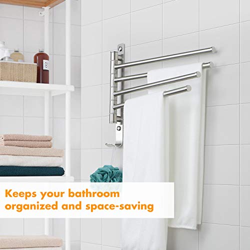 TONIAL Swivel Towel Bar 4-Arm Bathroom Towel Holder Wall-Mounted
