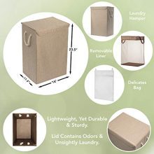 Collapsible Laundry Hamper with Lid and Liner
