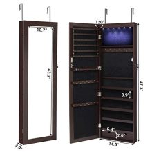 SONGMICS 6 LEDs Cabinet Lockable 47.3" H