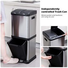 Step Trash Can 8.5 Gallons Stainless Steel Triple