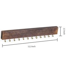 MyGift 3-Piece Wall-Mounted Rustic Wood & Gold Tone