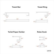 Durafe Bathroom SUS 304 Towel Rack 4 Piece Bathroom Hardware Set