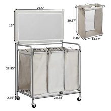 Sorter Cart with Foldable Ironing Board with Transparent Net