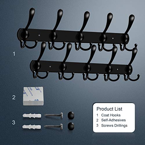 ANEDER Coat Rack Wall Mount Wall Hooks