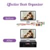 Metal Mesh Computer Desk Organizer with Dual Pull Out Storage