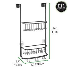 mDesign Modern Metal Bathroom Tub and Shower Caddy