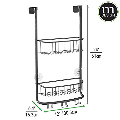 mDesign Modern Metal Bathroom Tub and Shower Caddy