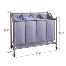 Laundry Hamper Sorter Cart