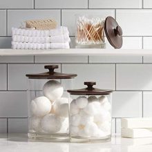 mDesign Modern Plastic Round Bathroom Vanity Countertop Storage