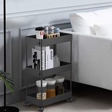 AOJIA Slim Storage Cart, 3 Tier Bathroom Organizers Slide Out Storage