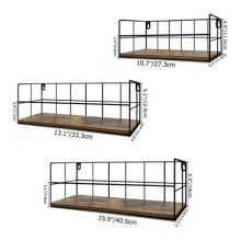 HORLIMER Wall Mounted Floating Shelves Set of 3