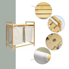 Laundry Hamper and Shelf 2 Sections Laundry Basket