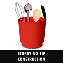 Extra Large Rotating Utensil Holder with Sturdy No-Tip Weighted Base