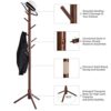 VASAGLE Coat Rack, Solid Wood Coat Stand