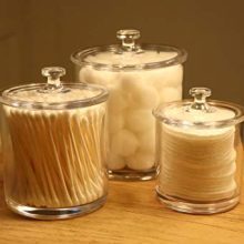 Premium Acrylic Apothecary Jars Set of 3 - Elegant Storage Canisters for Lavatory, Kitchen, and More