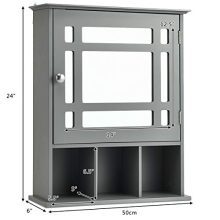 Bathroom Wall Mounted Storage Cabinet with Adjustable Shelf