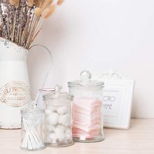Gonioa Set of 3 Clear Glass Apothecary Jars-Premium Quality