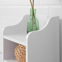 Haotian ,White Free Standing Wooden Bathroom Toilet Paper