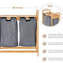 Bamboo Laundry Hamper with Dual Compartments