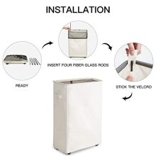 Beige Dirty Clothes Laundry Hamper Corner Bin