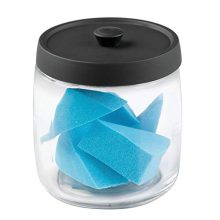 mDesign Bathroom Vanity Glass Storage Organizer Canister