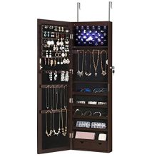 SONGMICS 6 LEDs Cabinet Lockable 47.3" H