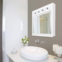 Lighted Tri-View Mirrored Medicine Cabinet
