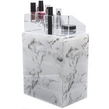 Marble Cosmetic Makeup and Jewelry Storage Case Display