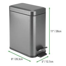 mDesign 1.3 Gallon Rectangular Slim Profile Steel Step