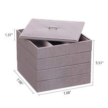 Jewelry Organizer Tray – Stackable Earring Storage with Lid, 32 Slots for Rings, Necklaces, and More