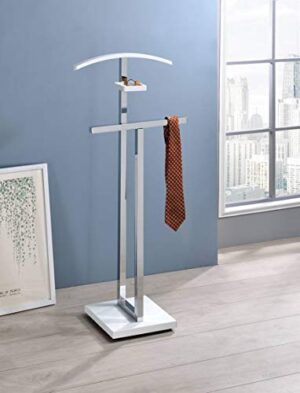 Metal & Wood Suit Valet Stand, Clothes Rack