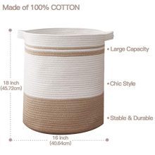OIAHOMY Laundry Basket-Cotton Rope Basket