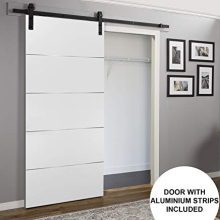 Barn Sliding White Door 24 x 84 with Black Hardware